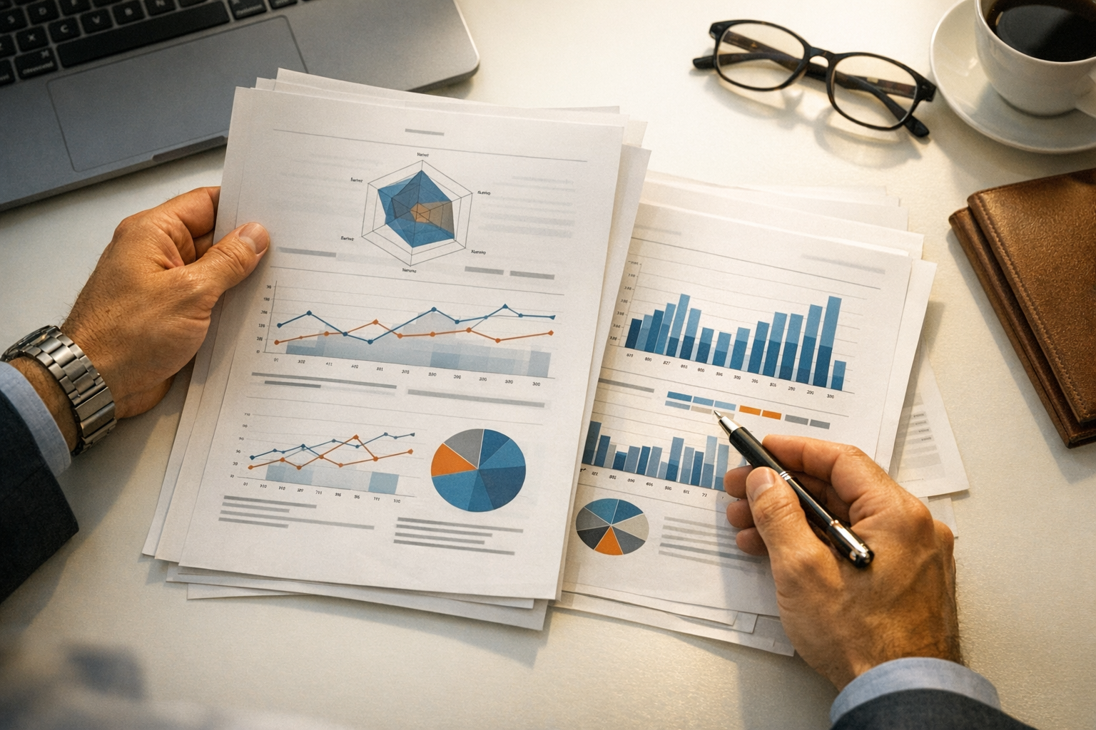 Professional Hands Reviewing Tech Report Overhead-1 Professional Hands Reviewing Tech Report Overhead-1